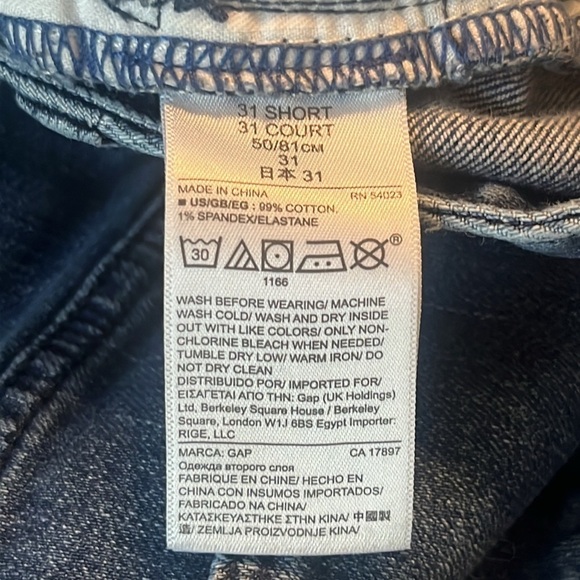 Gap 1969 Authentic Perfect Boot Dark Indigo Jeans Size 31 Short - Picture 9 of 11